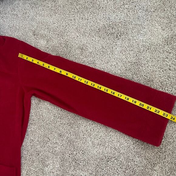 L.L.Bean Red Winter Fleece Robe Two Way Zip Front Size M Reg Pajama Duster Dress - Picture 16 of 16